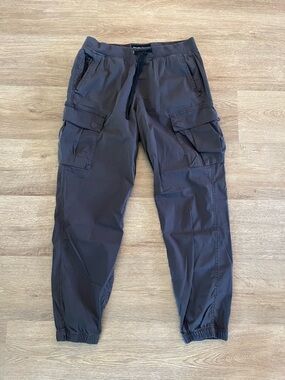 Abercrombie and Fitch Men’s Cargo Joggers Trousers Pants Gray Slim